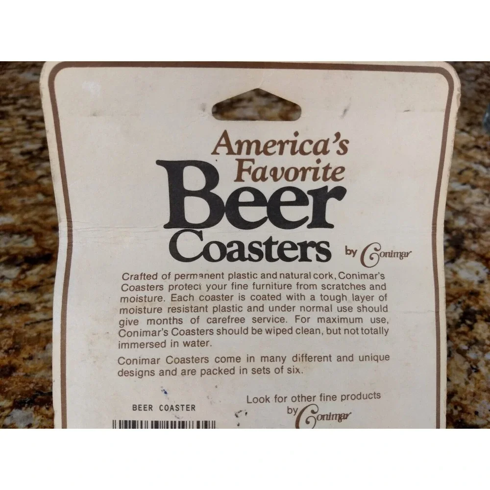 6 BUDWEISER‎ BEER COASTERS Vintage America's Favorite Conimar Cork Back Sealed